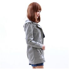 新瓏新秋裝韓版休閑中長(zhǎng)款帶帽蕾絲衛(wèi)衣外套 時(shí)尚與舒適的完美融合